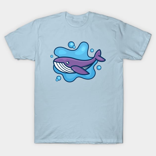 cute blue whale design T-Shirt by onama.std